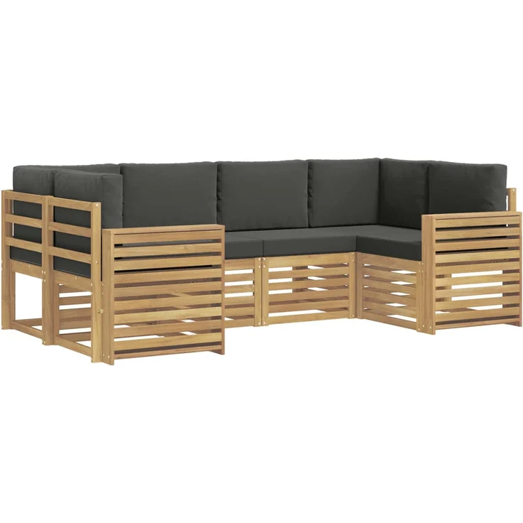vidaXL Outdoor-Sofagarnitur 6 stk. 6-Sitzer Weiß und Anthrazit 3392402 – Bild 2