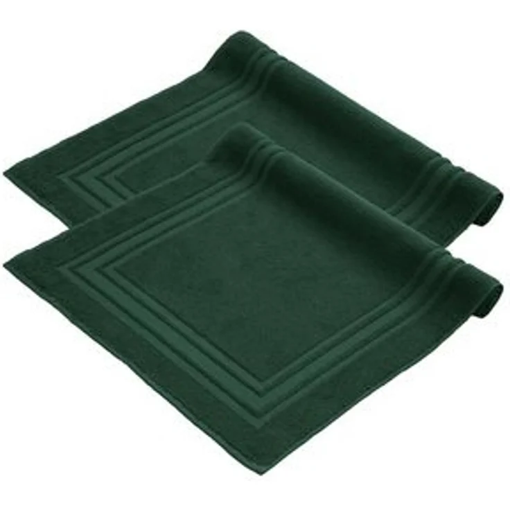 Komfortec Badvorleger Set 2 Teilig, Frottee Duschvorleger, Waschbar Duschmatte & Badteppich, 600 g/m² &100% Baumwolle, Saugfähig & Schnelltrocknend, 50x70 cm, Dungelgrün – Bild 6