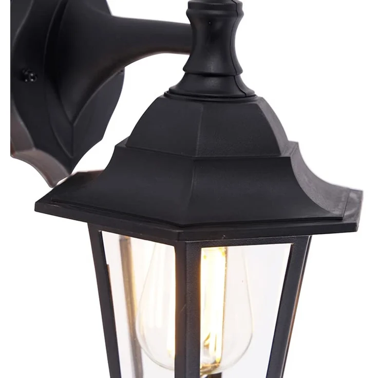 Qazqa Außen-Wandleuchte New haven, ohne Leuchtmittel, E27, Schwarz, Klassisch / Antik, Kunststoff, 1-flammig – Bild 4