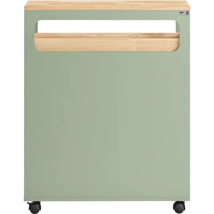 SoBuy BZR54-GR Toilettenschrank mit Toilettenpapierhalter, MDF, Lackiert, Grün, 65 x 82 x 24 cm – Bild 1