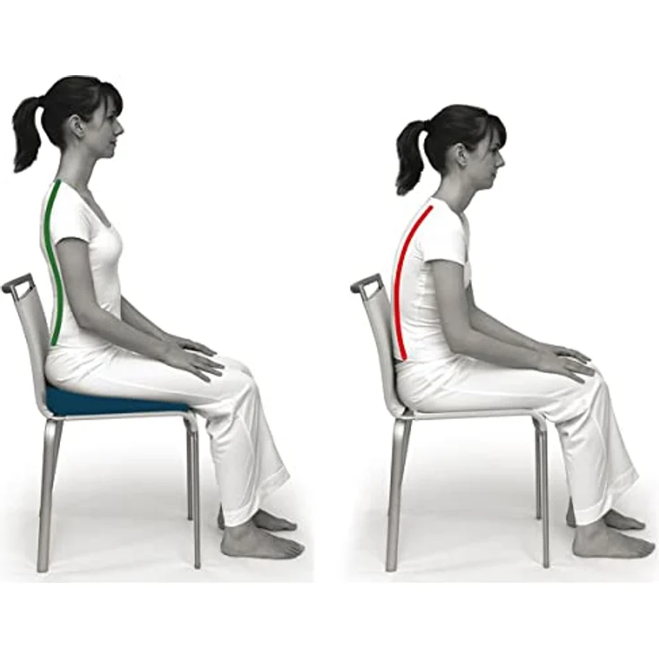 SISSEL Sitzkissen Spezial 2 in 1, ergonomisches Sitzkissen mit Wirbelsäulenentlastung, blau – Bild 2