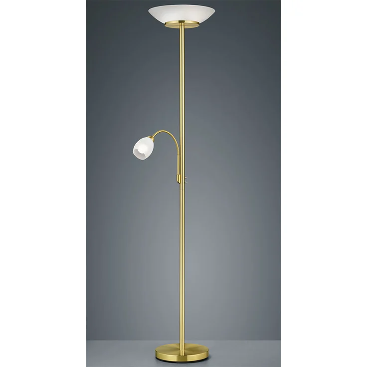 Stehleuchte, Metall, Glas, weiß, Flexoarm, H 180 cm – Bild 9