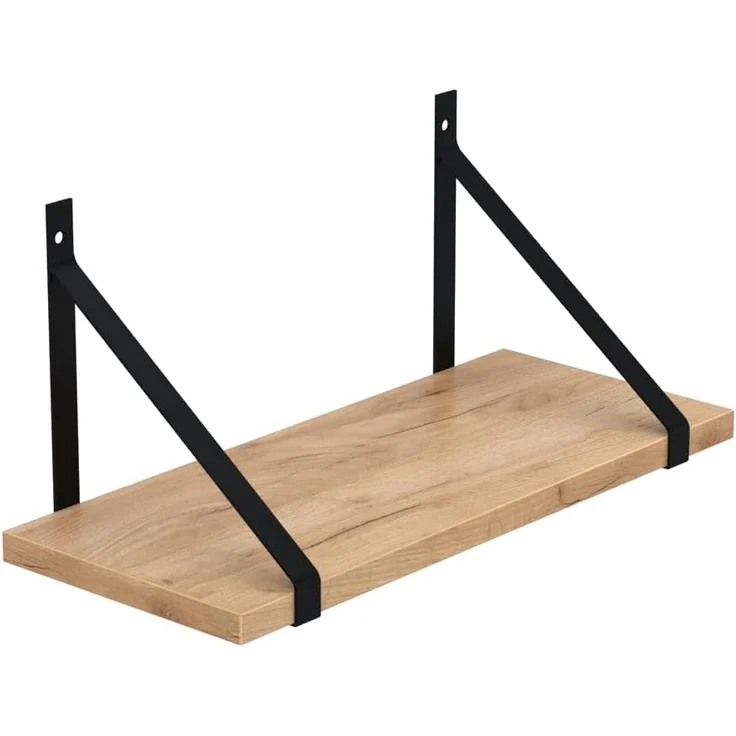 AKKE Wandregal, Hängeregal GINO modern mit schwarzen Befestigungen 2mm PVC LOFT – Bild 1