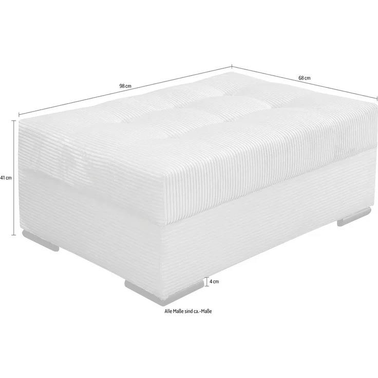 COLLECTION AB Hocker Josy, Frei im Raum stellbar,komfortabler Federkern, Individuell kombinierbar – Bild 3