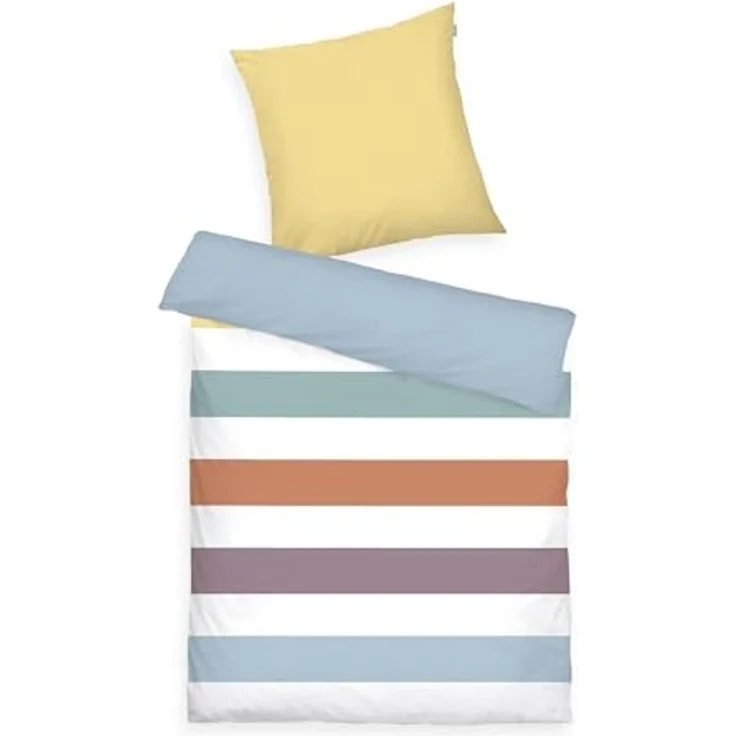 TOM TAILOR HOME Bettwäsche COLORED STRIPES in Gr. 135x200 cm, 155x220 cm, 200x220 cm oder 100x135 cm, Renforcé, 2 teilig, new bedroom, gewebtes Label – Bild 1