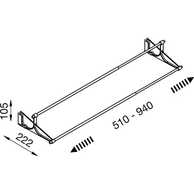 Servetto Schuhablage ausziehbar TAC, Kunststoff schwarz, Einbaubreite 510-1000mm, Wand- und Schrankmontage – Bild 5