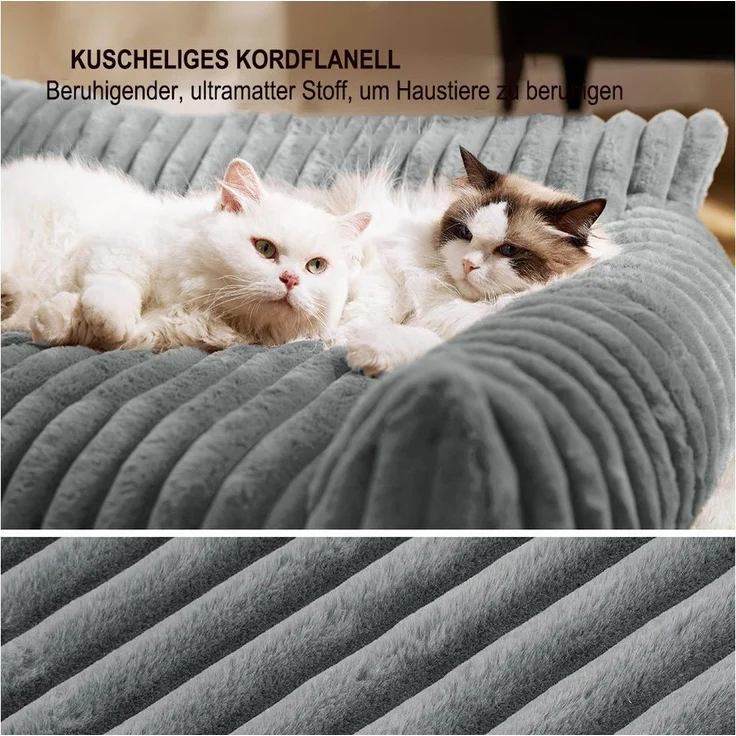 Ledander Tierbett Kuschelndes Haustierkatzen-Sofa, flauschiges Katzen-Sofa, Milchbaumwollstoff, flauschiges Haustier-Sofa-Bett, Waschbares Katzenbett,rutschfestes – Bild 2