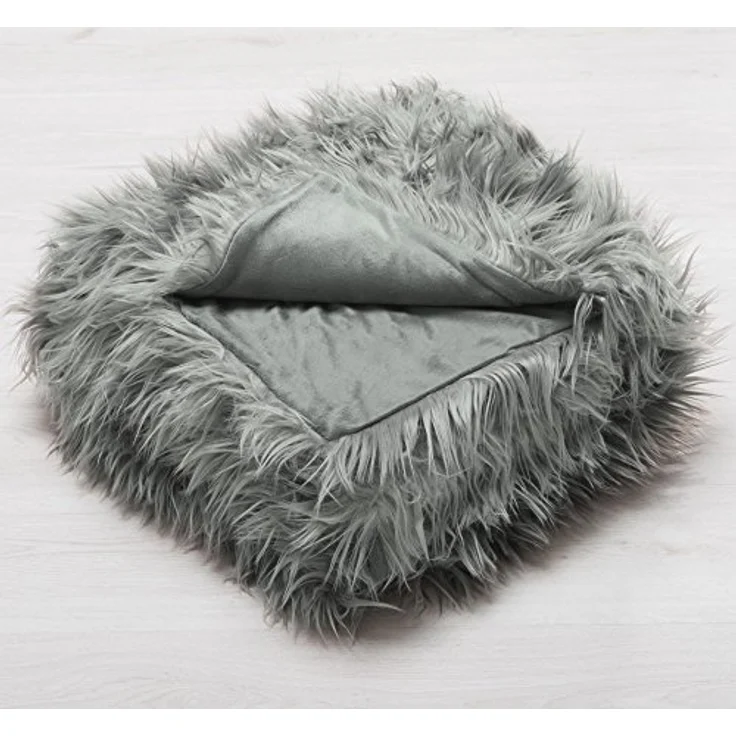 Wohndecke Grace Kuscheldecke Tagesdecke Sofa Fellimitat warm 150x200cm grau, CelinaTex, flauschig,kuschelweich,weich,Wohnraumdekoration,waschbar,effektvoll – Bild 2