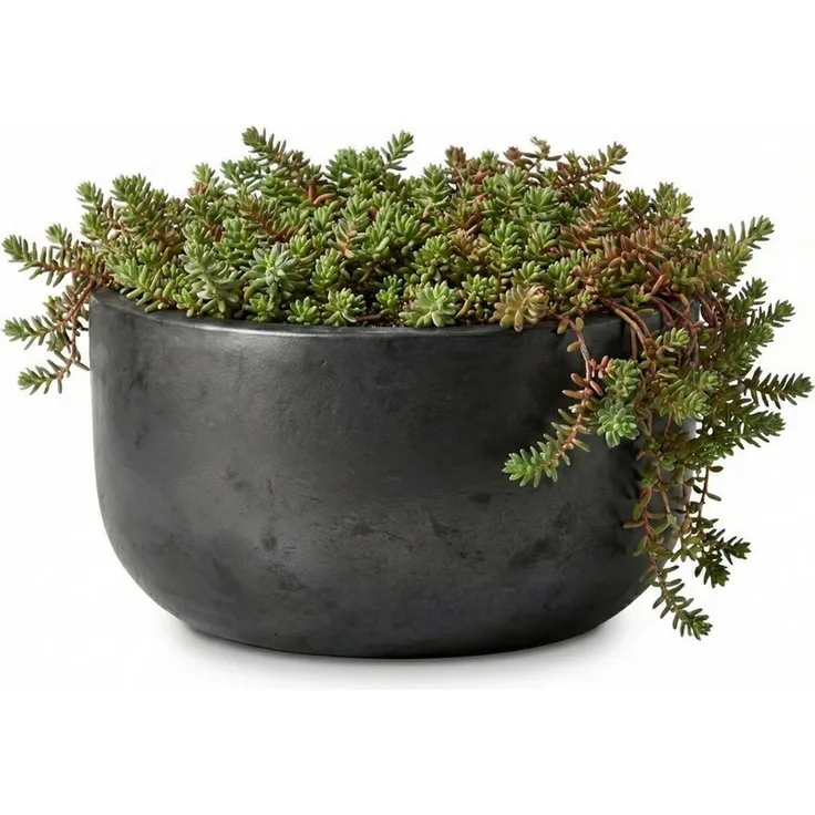 Teramico Blumentopf Pflanzgefäß Schale "Amsterdam" Anthrazit Ø 21 - 38 cm Frostfest (1 St), Frostfest, UV-Fest