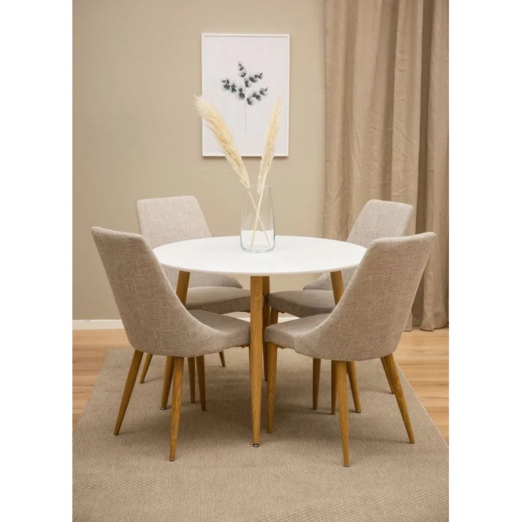 Venture Home Esstisch, Esszimmertisch, MDF, Stahlbeine, rund, stilvoll, klassisch – Bild 2