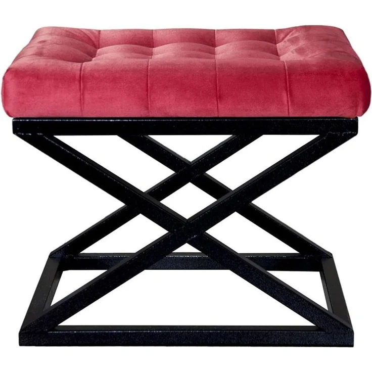 Hanah Home 'Capraz - Black, Red' Pouffe, Schwarz / Rot, 50 x 42 x 40 cm – Bild 1