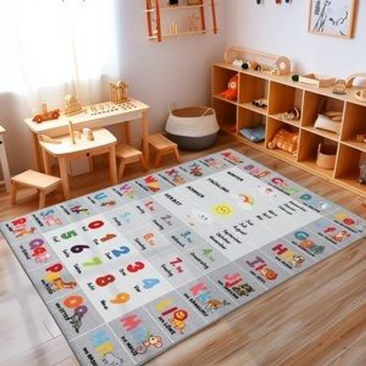 Carpettex Kinderteppich Alphabet - Buchstaben - Zahlen - Tiere, Rechteckig, Höhe: 7 mm, Teppich Kinderzimmer Alphabet-Buchstaben Rutschfest Waschbar – Bild 6