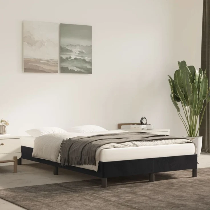 vidaXL Bettgestell ohne Matratze Schwarz 120x190 cm Samt 3269627 – Bild 1