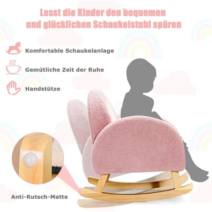 COSTWAY Kindersessel Schaukelstuhl, bis 50 kg – Bild 3
