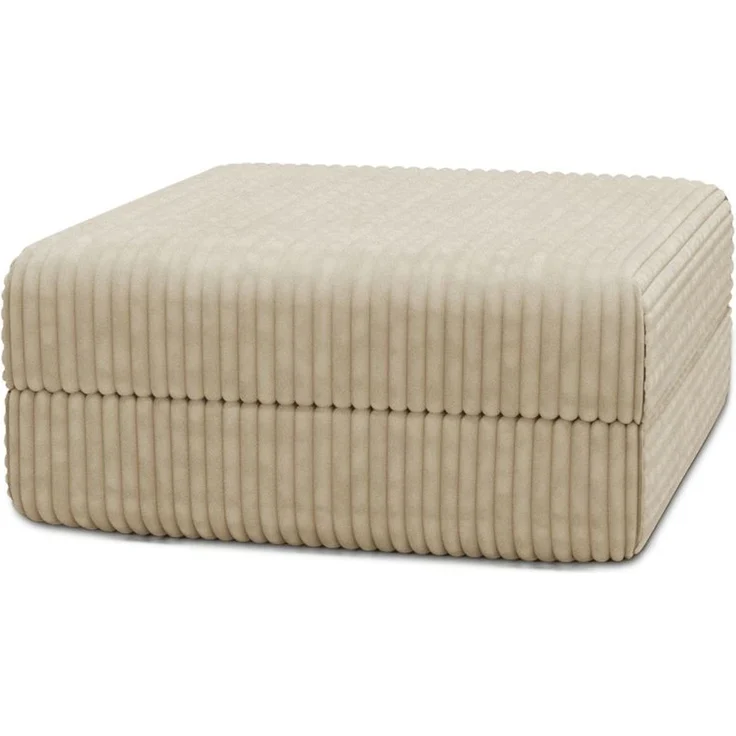 XL beige Cord-Pouf – Bild 1