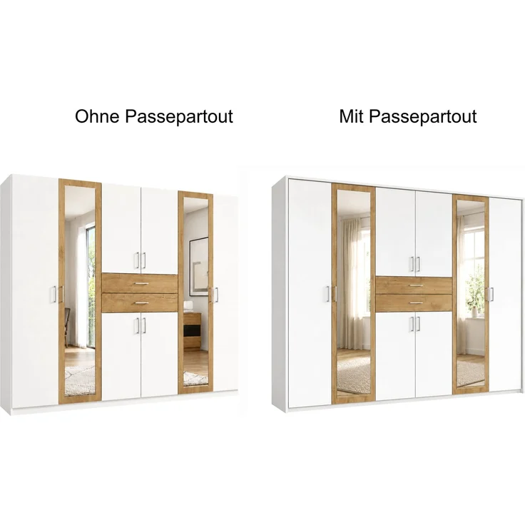 Passepartoutrahmen zu Kleiderschrank Abschlussrahmen Drehtürenschrank, Weiß, 273cm – Bild 5