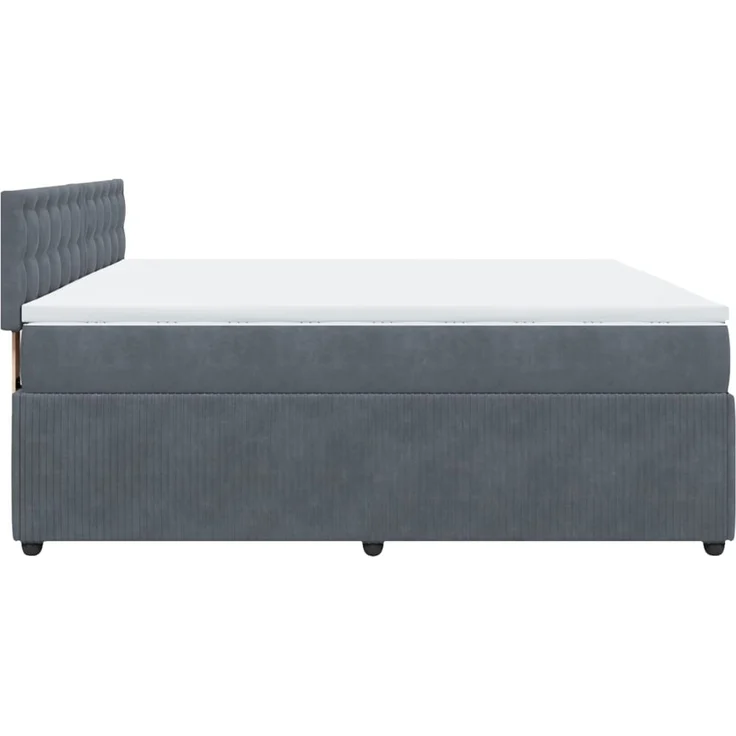 vidaXL Boxspringbett mit Matratze Dunkelgrau 200x200 cm Samt 3287843 – Bild 9