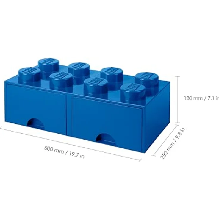 Room Copenhagen 'LEGO Storage Brick 8' Aufbewahrungsbox blau mit 2 Schubladen – Bild 4