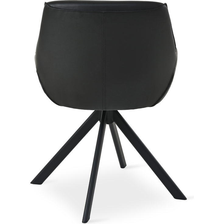 GOEURVANT 1178 Esszimmerstühle 4er-Set mit Armlehnen, 360° Drehbar, Kunstleder - Schwarz – Bild 7