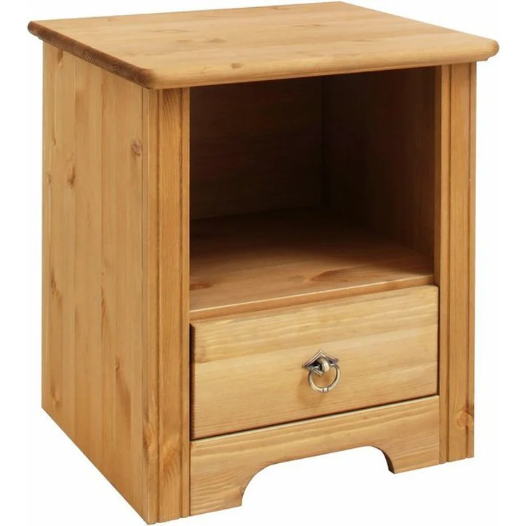 Home affaire Nachtkonsole Hugo, Nachttisch mit 1 Schublade, aus massiver Kiefer – Bild 4