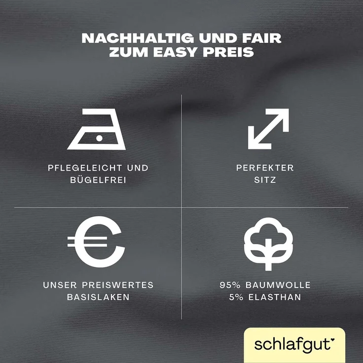 Schlafgut Spannbettlaken EASY Jersey Elasthan Topper, Jersey, Gummizug: rundum, (1 Stück), MADE IN GREEN by OEKO-TEX® – Bild 2