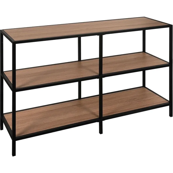 Regal Dylan / 300.001754, Holzwerkstoff, Stahl, Schwarz, Holzfarben, 120 x 80 x 34 cm