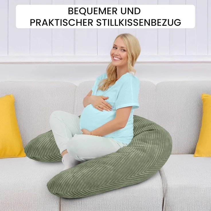 Amilian Stillkissenbezug 170 cm - Kissenbezug für Schwangerschaftskissen, Seitenschläferkissen, weicher und pflegeleichter Bezug - ideal als Ersatzbezug – Bild 2