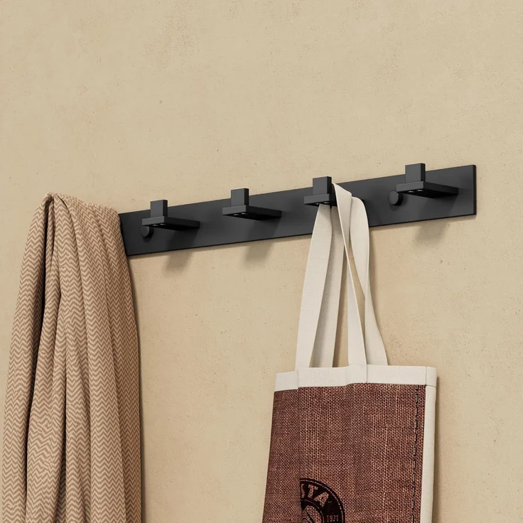 doporro Wandgarderobe Kleiderhaken stabile Garderobenhaken aus Edelstahl 5 Haken Stalo-07, Hochwertiger Edelstahl, matte Oberfläche, verdeckte Schrauben