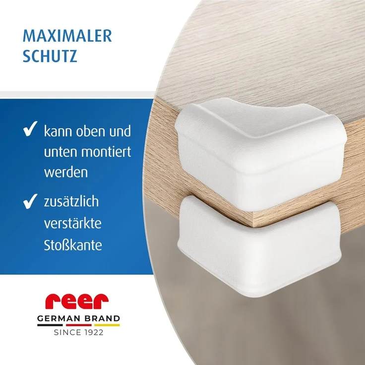 Reer Eckenschutz soft, 4 Stück, bissfest, schadstoffgeprüft, weiß – Bild 5