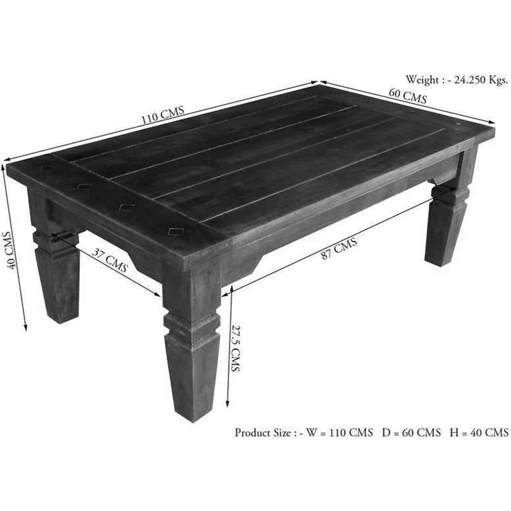 Couchtisch Akazie 110x60x40 nougat lackiert OXFORD #428 – Bild 5
