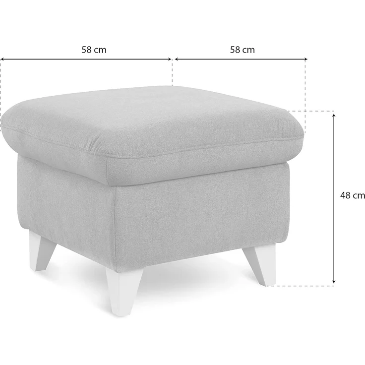 CAVADORE Stauraumhocker Trend / Skandinavischer Hocker mit weißen Holzfüßen / 249 x 86 x 162 / Chenille, Hellblau – Bild 3