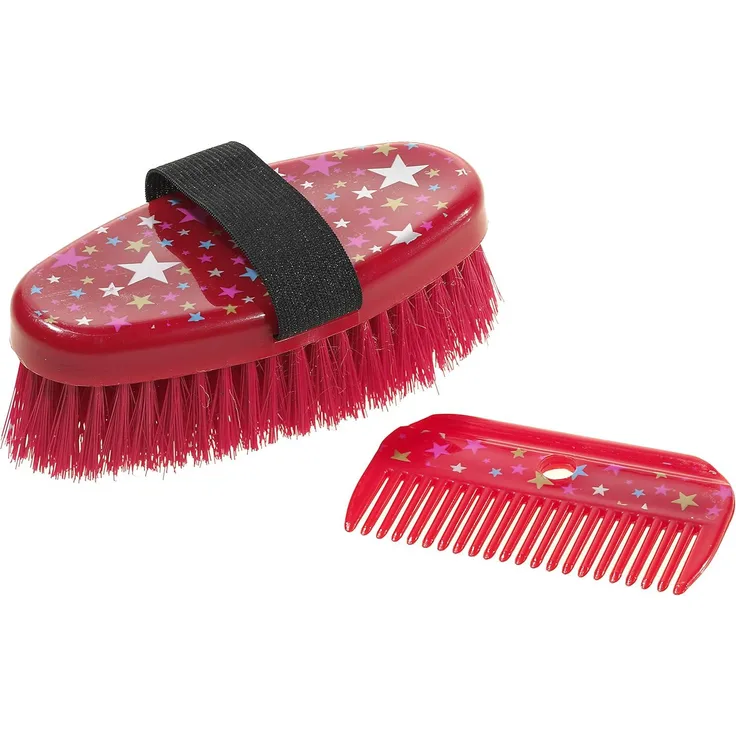 Heunec 893160 Pflegeset für Plüschpferde, Rot/Schwarz