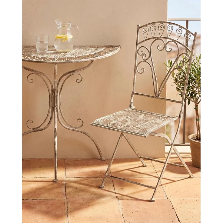 Gartenstuhl 2er Set NURRA klappbar Metall Grau – Bild 2