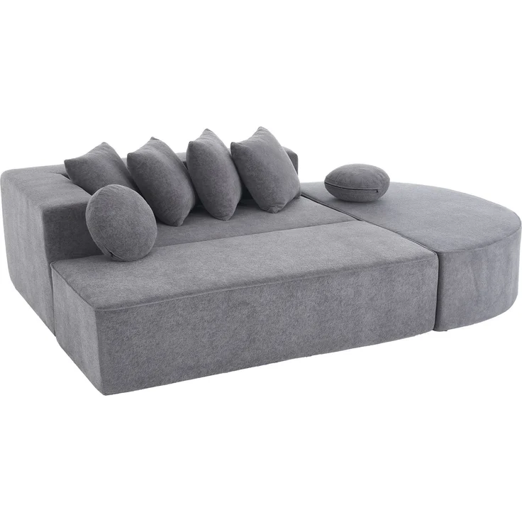 ZUBALIYA Modulares Sofa mit Chenille - Bezug, mit breiten Armlehnen, modular aufgebaut, mit Schaumstoffpolsterung – Bild 16