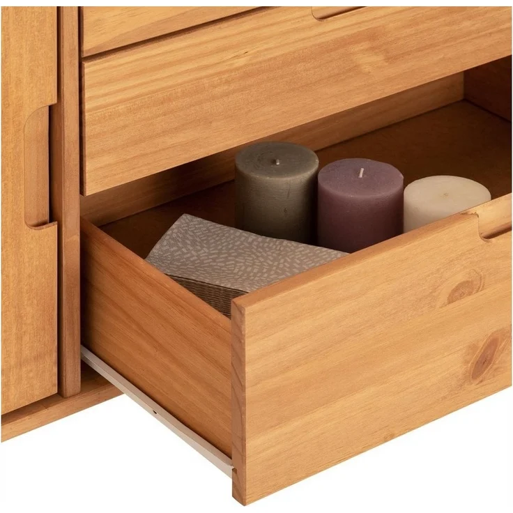 IDIMEX Sideboard TIVOLI, moderne Kommode mit 2 Türen und 3 Schubladen, Skandi gebeizt – Bild 3