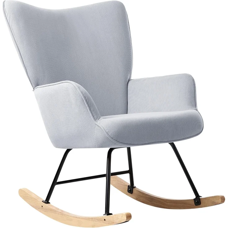 Schaukelsessel ARSET Cord Hellblau – Bild 1