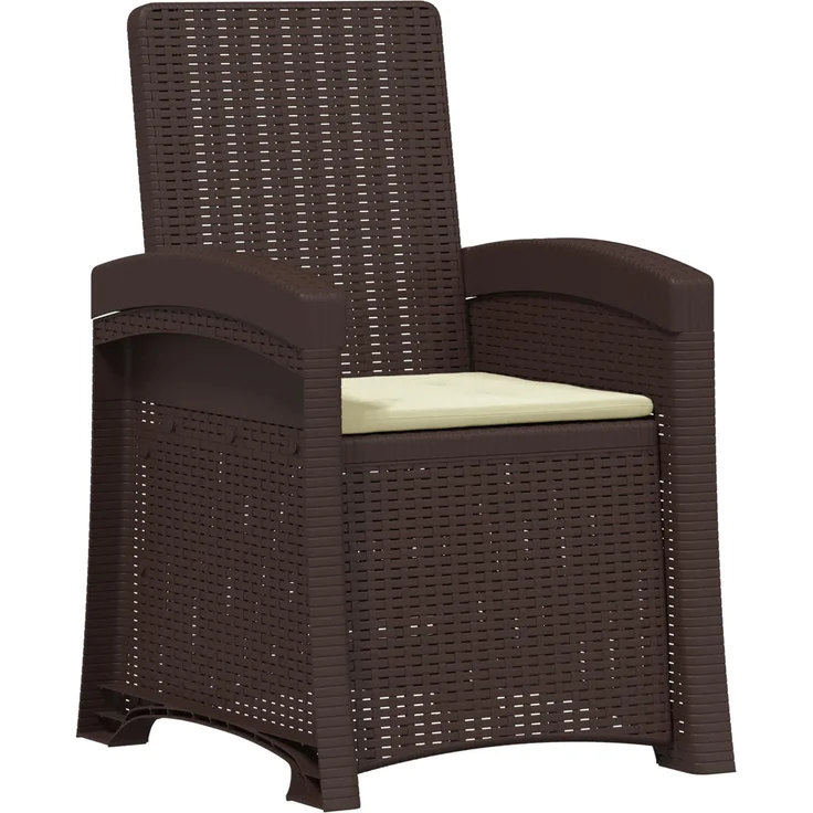 vidaXL Liegesessel Garten Rattan-Optik Braun und Creme PP 8012004 – Bild 2