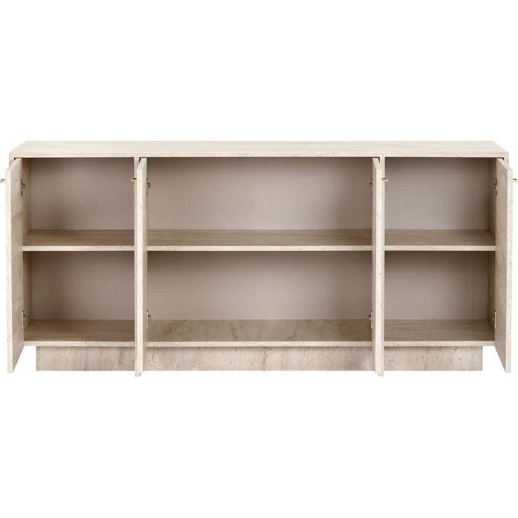 Skye Decor Konsolentisch Varen (1-St, 1 Konsolentisch), Japandi Gerillte Rückwand, Metallgriff, Ausführung – Bild 4