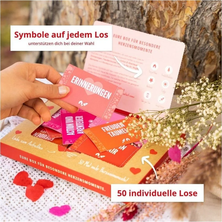Amari Geschenkbox Losbox 50 Lose für Paare für gemeinsame Momente Geschenkidee, Jahrestag, Valentinstag, Geburtstag, Weihnachten – Bild 2