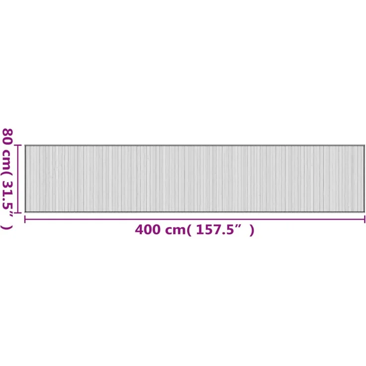 vidaXL Teppich Rechteckig Braun 80x400 cm Bambus 376920 – Bild 8