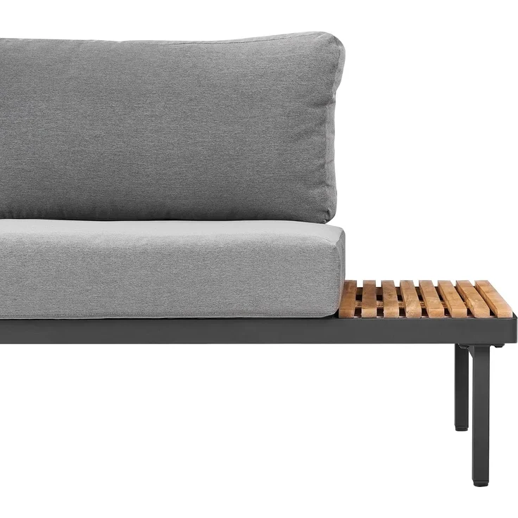 Gartensofa 3-Sitzer FIVIZZANO Akazienholz Dunkelgrau – Bild 6