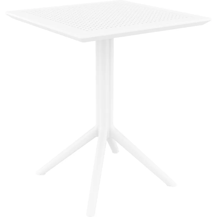 CLP Klapptisch Sky I Gartentisch, stabil und pflegeleicht für innen und außen,weiß eckig