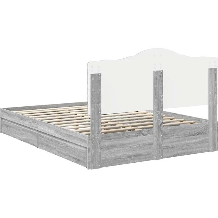 vidaXL Aufbewahrungsbett Graues Sonoma 140 x 200 cm Holzwerkstoff 3413504 – Bild 9