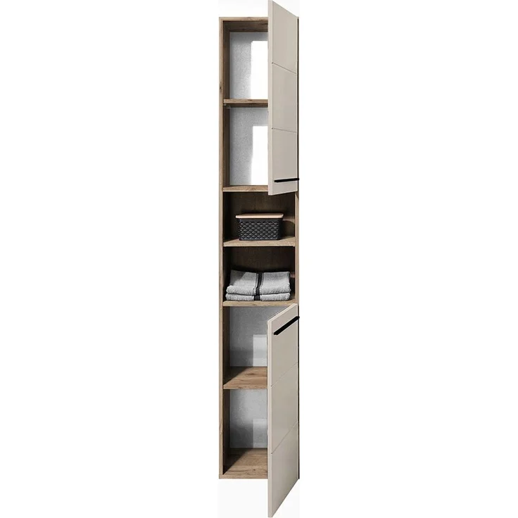 Hochschrank Sylt / Split, Holzwerkstoff, Beige, Holzfarben, 34 x 190 x 31 cm – Bild 4