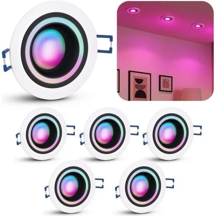 SSC-LUXon LED Einbaustrahler Matapo Design Einbauspot weiss schwarz mit Smart Home Modul RGBW LED, Warmweiß bis Tageslicht – Bild 4