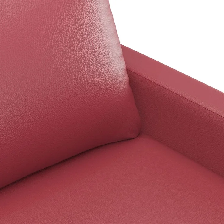 3-Sitzer Sofa, Couch 3 Sitzer Weinrot 180 cm Kunstleder – Bild 6