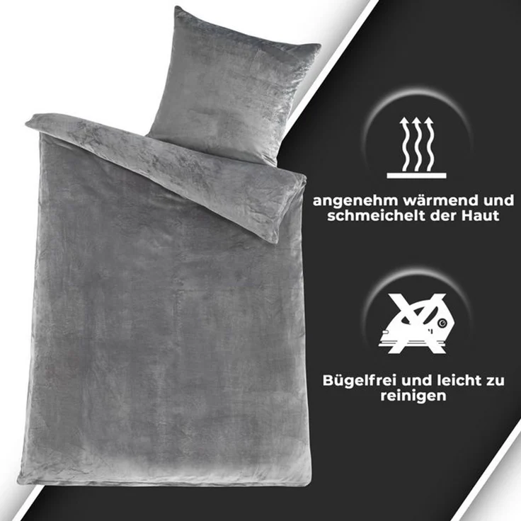 Malika Bettwäsche 135x200 + 80x80 cm Cashmere Touch Bettwäsche, atmungsaktiv, Mikrofaser, 2 teilig, Für Allergiker geeignet, pflegeleicht, angenehm weicher Stoff – Bild 4
