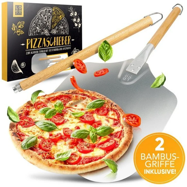 Loco Bird Pizzaschieber aus rostfreiem Aluminium, Pizzaheber mit abgerundeten Kanten – Bild 4