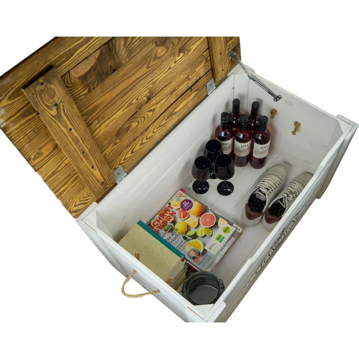 Kistenkolli Altes Land Allzweckkiste Holztruhe Pascale mit Deckel Schatztruhe Wohnzimmertisch Holztisch (Spar-Set, 1er Set) – Bild 2