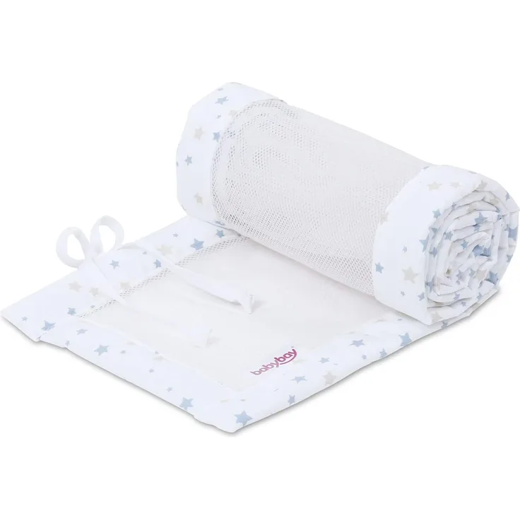babybay Nestchen Mesh-Piqué für Modell Original, weiß Sternenmix sand/azurblau